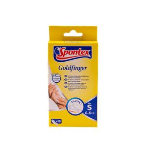 SPONTEX Goldfinger latexové rukavice jednorazové S, 10 ks                       